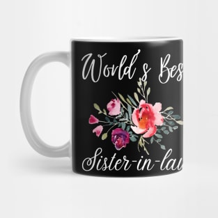 World's best sister-in-law sister in law shirts cute with flowers Mug